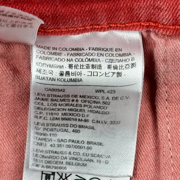 LEVIS 511 Jeans Slim Straight Light Red Dusty Rose MENS Size 34x32 - Picture 5 of 16